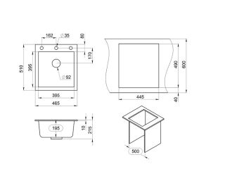 Мойка кухонная Granula 4651, ЧЁРНЫЙ